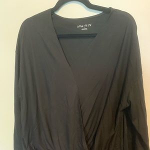 Black Ava & Viv long sleeved tee w/ front detail